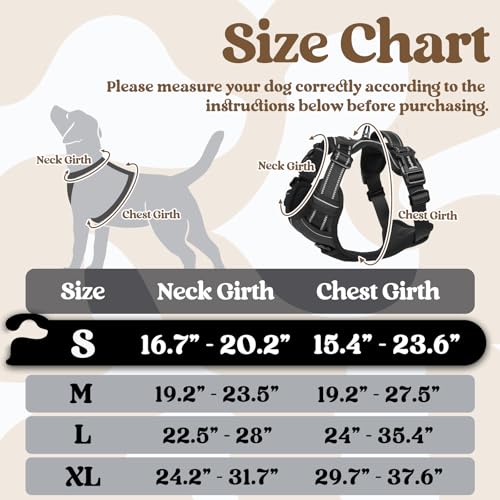 rabbitgoo Dog Harness Small Sized, No Pull Pet Harness with 3 Buckles, Adjustable Soft Padded Vest with Control Handle, Walking Reflective Pet Vest for Small Dogs, Black, S - color: Black, size: Small