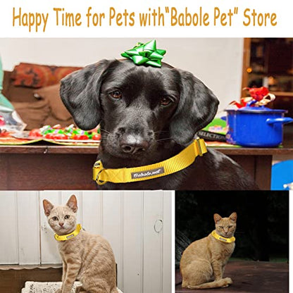 Nylon Dog Collar - Adjustable Yellow Soft Webbing Dog Collars for Small Medium Large Dogs Boy Girl Puppy Collar with Safety Metal Buckle XS - color: Nylon-Yellow, size: XS