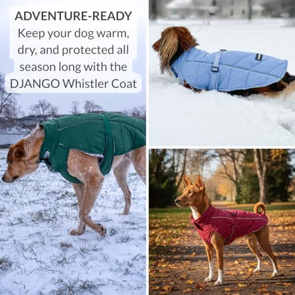 DJANGO Insulated Winter Dog Coat – Warm, Water-Repellent Puffer Jacket for Small Dogs, Dachshunds & Puppies – Adjustable, Reflective Cold-Weather Dog Coat with Harness Hole – Firelight Red, Small - color: Firelight Red, size: Small