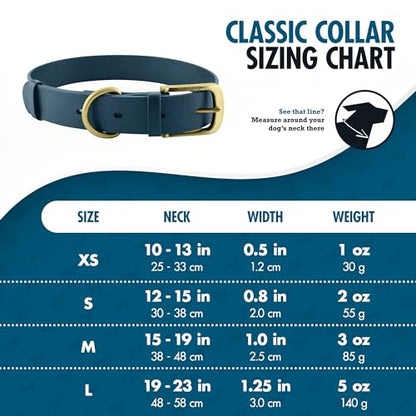 Tuff Pupper Classic Heavy Duty Dog Collar | 10x Stronger Than Leather | 100% Waterproof & Odor Proof Dog Collar | Tough Rust-Proof All Metal Hardware - color: Midnight Blue