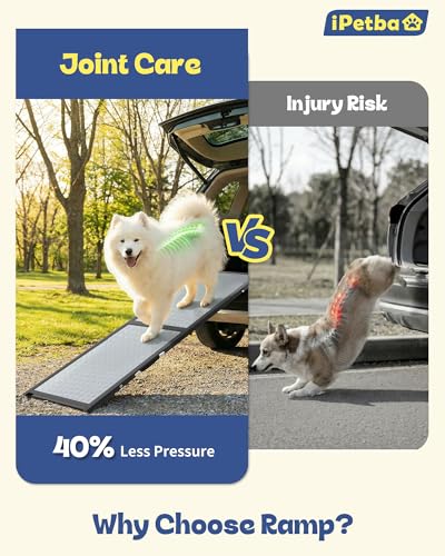 XLarge Dog Ramp for Car, SUV & Truck 71" – Joint & Spine Relief, Anti-Slip Surface, Heavy-Duty, Stable, Up to 200 lbs - size: for Car-Large