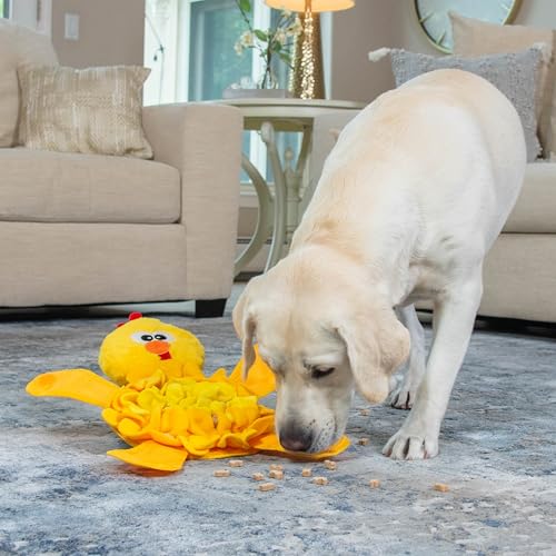 Outward Hound by Nina Ottosson Snuffle Palz Plush Snuffle Mat Dog Treat Puzzle, Non-Slip, Yellow, Chicken - color: Snuffle Palz Chicken