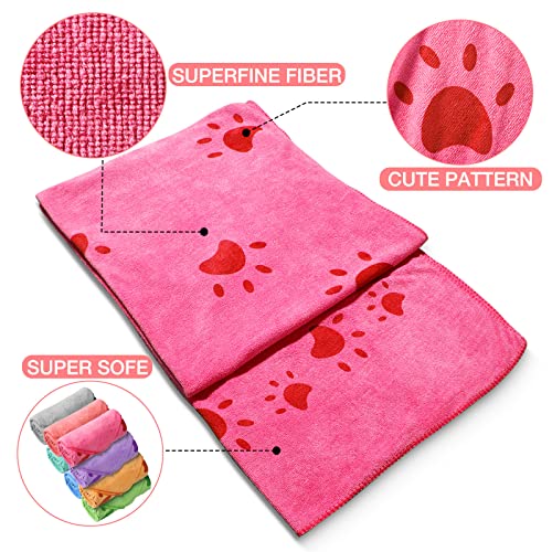 Chumia 8 Pcs 55 x 28 Inches Dog Towels Absorbent Microfiber Bath Drying Towels for Small Medium Large Pets Cat Puppy Shower Cleaning Accessories(8 Colors)