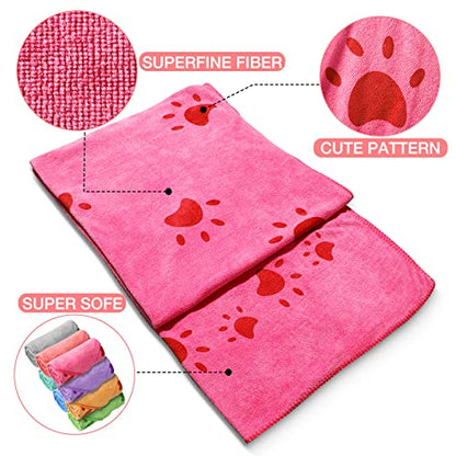 Chumia 8 Pcs 55 x 28 Inches Dog Towels Absorbent Microfiber Bath Drying Towels for Small Medium Large Pets Cat Puppy Shower Cleaning Accessories(8 Colors)