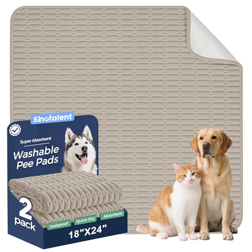 Washable Pee Pads for Dogs, Reusable Puppy Pads Dog Pads, Non-Slip Dog Pee Pads, Leak-Proof Pet Pee Pads Wee Wee Pads for Dogs. (Brown, 18"x24"(Pack of 2)) - color: Brown, size: 18"x24"(Pack of 2)