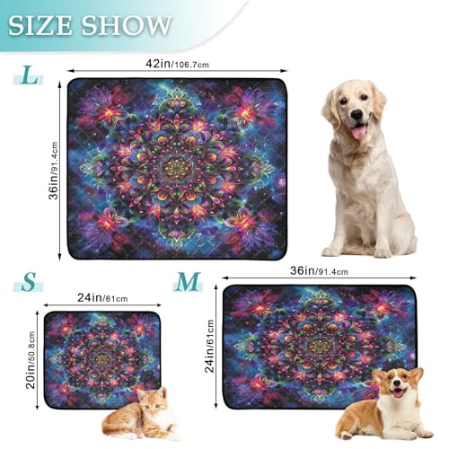 Qilmy Mandala Pet Mat, Waterproof Reusable Dog Training Pad Anti-Slip Pet Creat Pad for Small Medium Large Dogs and Cats - size: Smallx3