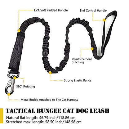 Tactical Cat Harness and Leash for Walking Escape Proof, Adjustable Military K9 Pet Vest Harness Easy Control for Large Cat, Puppy and Small Dog (Red) - color: Red