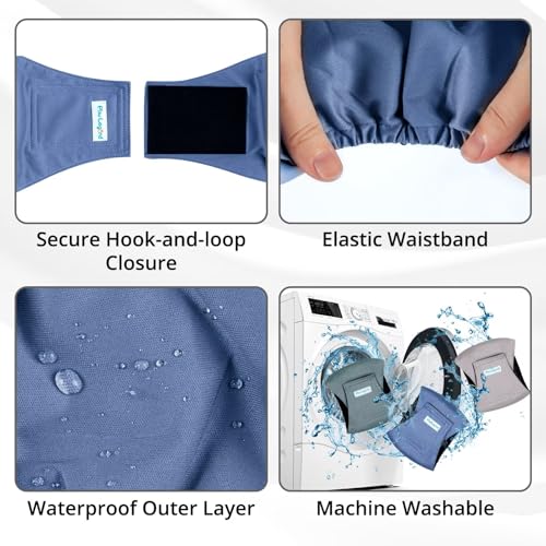 Paw Legend Washable Dogs Diapers Male Dog Belly Bands for Male Dogs Diapers Reusable Puppy & Doggie Diapers Male - color: Black, Grey, Blue, size: X-Small