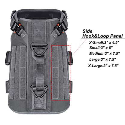 ICEFANG GN3 Tactical Dog Harness with 6X Buckle,Dog Molle Vest with Handle,3/4 Body Coverage,Hook and Loop Panel for ID Patch,No Pulling Front Clip (M (25"-31" Girth), Wolf Gray) - color: Wolf Gray, size: Medium (Pack of 1)