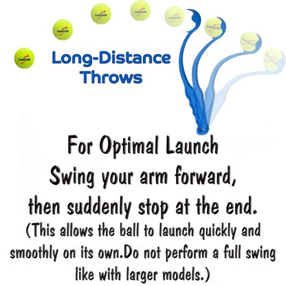 Dog Ball Launcher, Tennis Ball Thrower, Compact Design 13.8" Stick with Medium 2.5" Ball (Blue) - color: BLUE