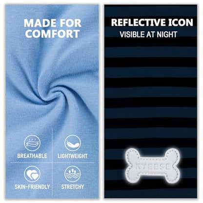KYEESE 2Pack Dog Shirt, Soft Striped Dogs T Shirts, Lightweight Doggie Tank Top Cat Clothes, Sleeveless Dog Shirt for Small Dogs, Stretchy Pet Vest, Dark Blue, Small - color: 02# 2Pack (Dark Blue+Striped), size: Small (4-7lbs)