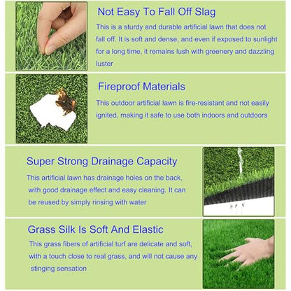 VERAMI Fake Grass Dog Pee Pads -Premium Dog Potty Turf Mat with Drainage Holes, 47.2" x 31.5" , Puppy Training Turf, Reusable Indoor Outdoor Grass Pad for Dogs Potty Training