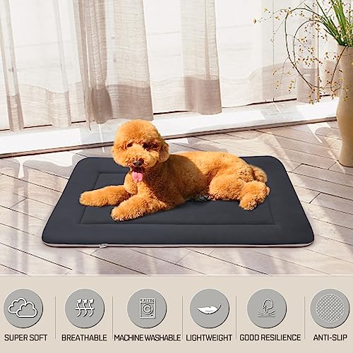 Large Dog Bed Soft Crate Pad Mat 47" Machine Washable with Non-Slip Bottom for Large Medium Dogs