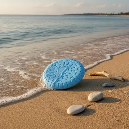 Soft TPR Rubber Dog Disc Toy, Flexible 8.7 Inch Flying Disc for Outdoor Fetch Training - color: Blue