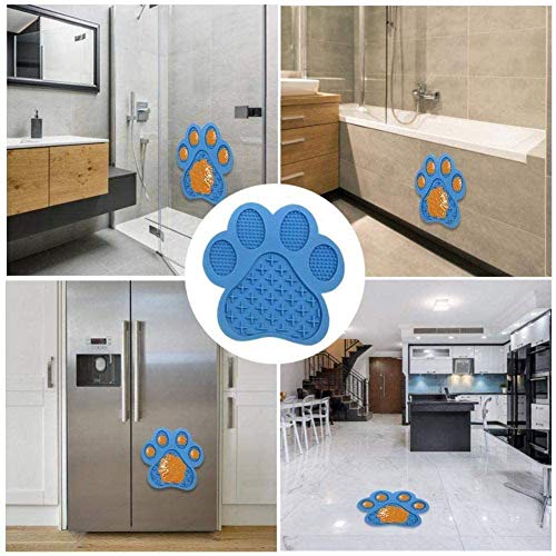 Licking Mat for Dog Anxiety - Peanut Butter Slow Feeder Bowl, Pad With Strong Suction to Wall for Pet Bathing, Grooming, and Training (Blue) - color: Blue