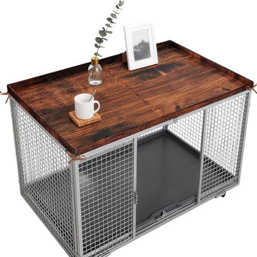 Dog Crate Topper Covers Plastic Foldable High Side Lip Dog Kennel Countertop Table Top(42" x 28") - size: 42" x 28"