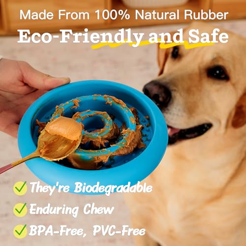 Slow Feeder Lick Mat for Dogs - Keep Them Busy - Natural Rubber Dog Frozen Treat Toys - Durable Interactive Enrichment Toys - Licking Dish for Dog De-Stressing, Red - color: Red