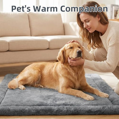 Dog Bed for Crate, Leak-Proof Soft Plush Dog Crate Bed for Dogs & Cats, Machine Washable Dog Bed Mats, Dog Pad for Crates, Travel & Home (Gray, 35"x23"x2") - size: 35"x23"x2"
