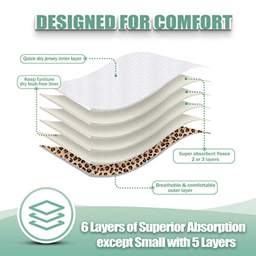 wegreeco Luxury Washable Reusable Dog Diapers (Stylish Pattern) - Female Dog Diapers, Doggie Diapers, 3 Pack (Cheetah Print, Small) - color: Cheetah Print, size: Small