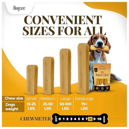 Dogsee Himalayan Yak Cheese Chews – Medium Size (18 Pack) | Rawhide-Free & Long-Lasting Treats for Dogs | Helps Fight Plaque & Tartar | Natural Dental Chews for Teeth Cleaning - size: Medium (Pack of 18)