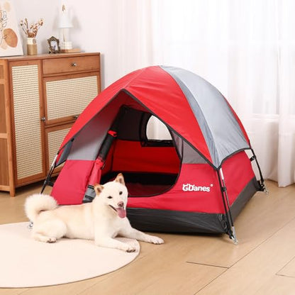 GDanes Red Dog Tent House - Portable Indoor/Outdoor Dog Bed with Soft Pad for Large Dogs, 42 x 42 x 32 Inches - style: Red