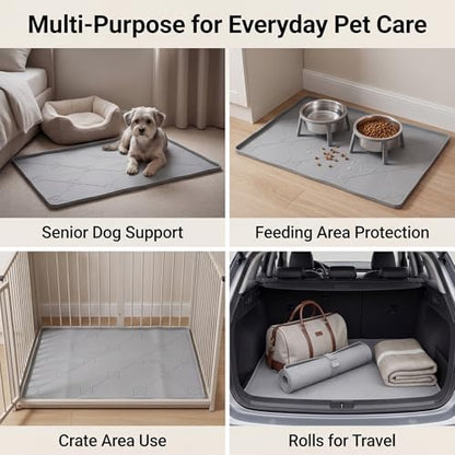 ondware Dog Pee Pad Holder,Silicone Indoor Dog Potty Tray,28x22 in,Gray,Thickened Material,Raised Edge Mat,Completely Leak-Proof, Effectively Protect the Floor, Portable Multi-Use Design. - size: 28x22 in