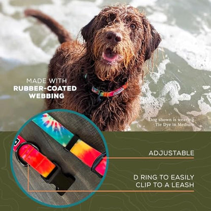 Wilderdog Waterproof Dog Collar - Repels Water & Dirt - Small 11"-15" - Tie Dye - color: Tie Dye, size: Small