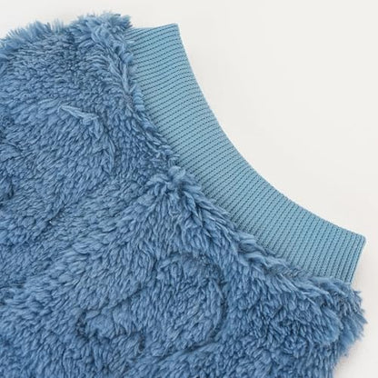 XPUDAC 3 Pack Dog Sweatshirt, Dog Winter Coat with Cute Pattens Pullover Stretchy Fleece Pet Sweater for Small Medium Dogs Girl boy-L（Blue, Khaki, Grey - color: Blue, Khaki, Grey, size: Large