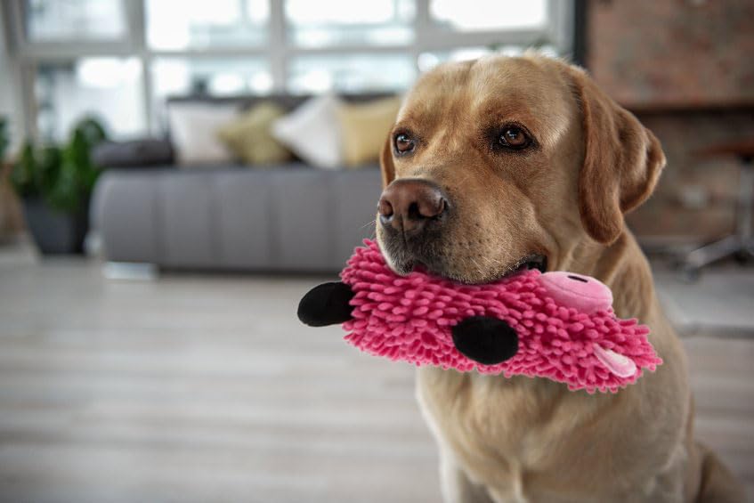 goDog Mopz Pig Squeaky Plush Dog Toy, Chew Guard Technology - Pink, Large - color: Pig Pink, size: Large