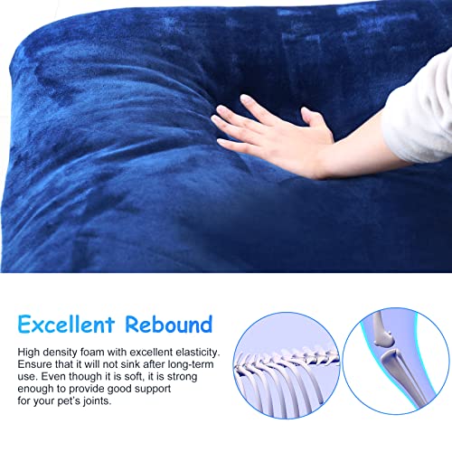 Magic Dog Super Soft Medium Dog Bed, 32 Inches Orthopedic Foam Pet Beds with Anti Slip Bottom, Dog Sleeping Mattress with Removable and Washable Cover, Blue M,32'' X 24'' X 3'' - color: Blue, size: 32.0"L x 24.0"W x 3.0"Th
