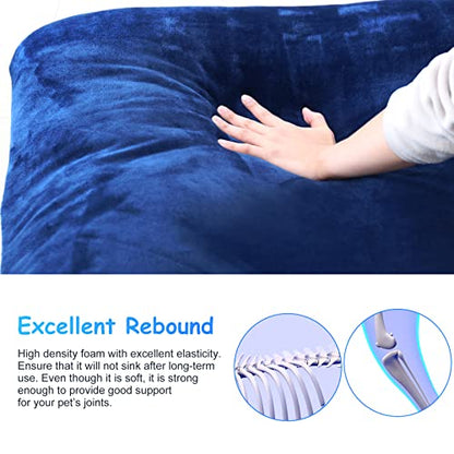 Magic Dog Super Soft Medium Dog Bed, 32 Inches Orthopedic Foam Pet Beds with Anti Slip Bottom, Dog Sleeping Mattress with Removable and Washable Cover, Blue M,32'' X 24'' X 3'' - color: Blue, size: 32.0"L x 24.0"W x 3.0"Th