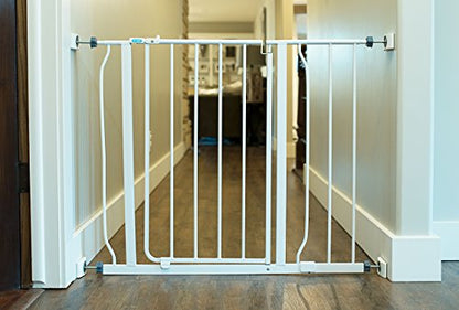 Wall Nanny Mini - Smallest Baby Gate Wall Protector (Made in USA) Protect Walls & Doorways from Pet Gates & Dog Gate Spindles - Child Pressure Mounted Baby Gate for Stairs Wall Cup (White) 4 Pack - color: White