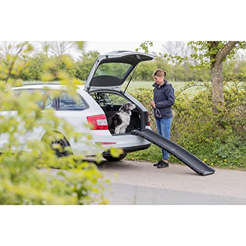 Trixie Folding Pet Ramp, Black | Folding Dog Ramp with High Traction Surface, Ideal for Cars and SUVs, Foldable, Easy to Store and Clean - color: Bi-fold Ramp