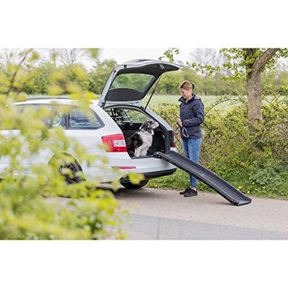 Trixie Folding Pet Ramp, Black | Folding Dog Ramp with High Traction Surface, Ideal for Cars and SUVs, Foldable, Easy to Store and Clean - color: Bi-fold Ramp