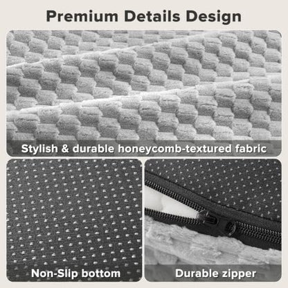 JOEJOY XL Orthopedic Dog Beds Large Sized Dog, Extra Large Washable Waterproof Oval Large Dog Bed with Removable Cover, Egg-Crate Foam Pet Bed with Bolster & Non-Skid Bottom, Light Grey, 42''x31'' - color: Light grey, size: XL(42"x 32"x 7")