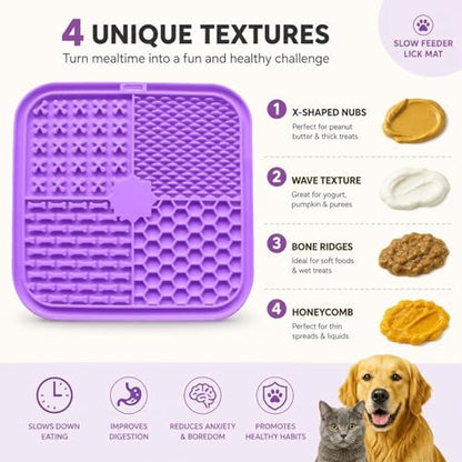 Dog Lick Mat with Suction Cups, Silicone Slow Feeder for Dogs & Cats, Anxiety Relief Lick Pad, Peanut Butter Mat for Bathing, Grooming, Nail Trimming & Training(1Pack Yellow) - color: Yellow