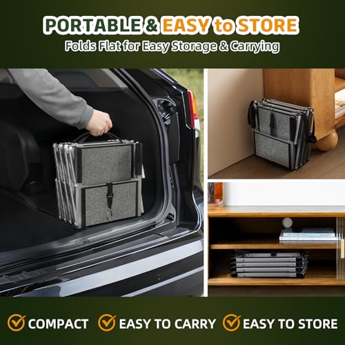 Dog Stairs for Large Dogs, 𝟐𝟎'' 𝐄𝐱𝐭𝐫𝐚 𝐖𝐢𝐝𝐞 Foldable Dog Ramp for Car, SUV & Truck, Non-Slip DogSteps for High Beds, 4-Step Aluminum Frame, Supports up to 250 lbs
