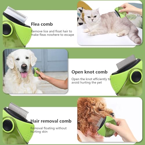 Pet Republique Deshedding + Dematter + Pin Brush 3 in 1 Grooming Brush Tool for Small Dogs & Cats