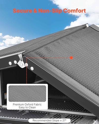 VEVOR Dog Ramp for Cars, 71" L x 20" W, Folding Pet Ramps for Medium & Large Dogs up to 250lbs, Pet Stair Ramp with Non-Slip Oxford Fabric Surface, Portable Outdoor Dog Car Ramps for SUV & Truck