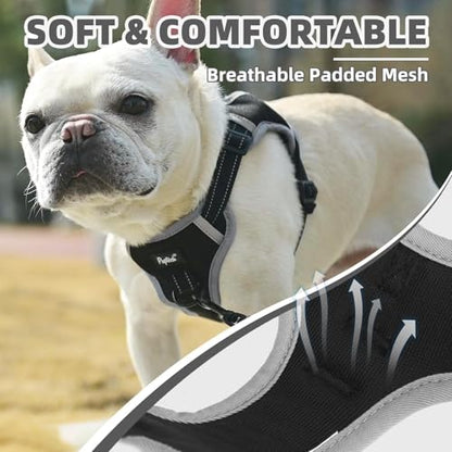 PUPTECK Dog Harness Small Sized Dog, Step in Adjustable Reflective Dog Vest Harness Escape Proof, No Pull Soft Padded Harness Easy Control, Black, S - color: Black, size: S (CHEST: 13"-18")