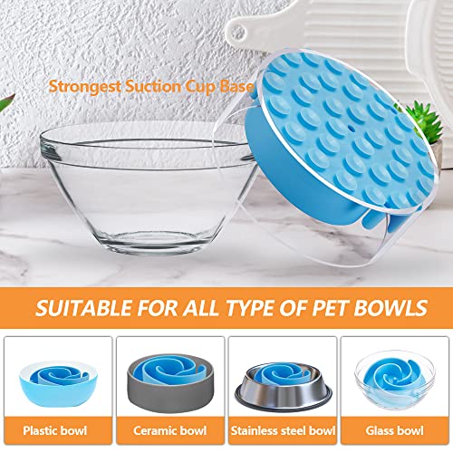 Slow Feeder Dog Bowls Insert, Animire Soft Silicone Slow Eating Dog Food Bowl for Small, Medium and Large Dogs, Compatible with Regular and Elevated Bowls - color: Blue, size: M