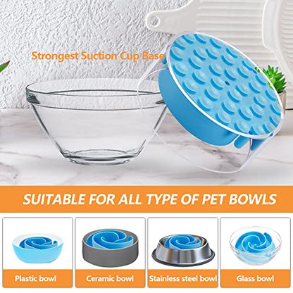 Slow Feeder Dog Bowls Insert, Animire Soft Silicone Slow Eating Dog Food Bowl for Small, Medium and Large Dogs, Compatible with Regular and Elevated Bowls - color: Blue, size: M