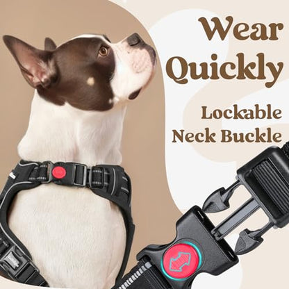 rabbitgoo Dog Harness Small Sized, No Pull Pet Harness with 3 Buckles, Adjustable Soft Padded Vest with Control Handle, Walking Reflective Pet Vest for Small Dogs, Black, S - color: Black, size: Small
