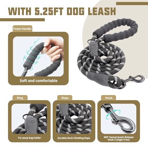 AUROTH Dog Harness and Leash Set, Soft Padded Service Dog Vest with 5.25FT Dog Leash, No Choke, Easy On Pet Vest, Adjustable Reflective No Pull Pet Vest Medium Sized Dog, Easy Walking and Training - color: Desert Camo, size: Medium