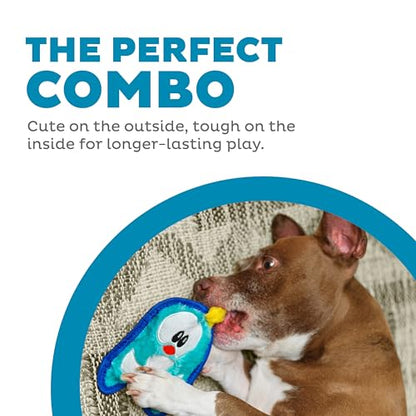 Outward Hound Durablez Minis – Squeaky Plush Dog Toy, No Stuffing for Less Mess, Interactive & Tough, Jumbo Squeaker, Puppies & Small Dogs, Penguin, 6.3" (Pack of 2) - color: Blue Penguin, size: X-Small (Pack of 2)