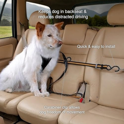 Kurgo Auto Zip Line - Backseat Zipline Harness for Car Travel - Dog Car Accessory for Safe Rides - Adjustable Pet Tether - Durable Nylon Zipline Leash Travel System