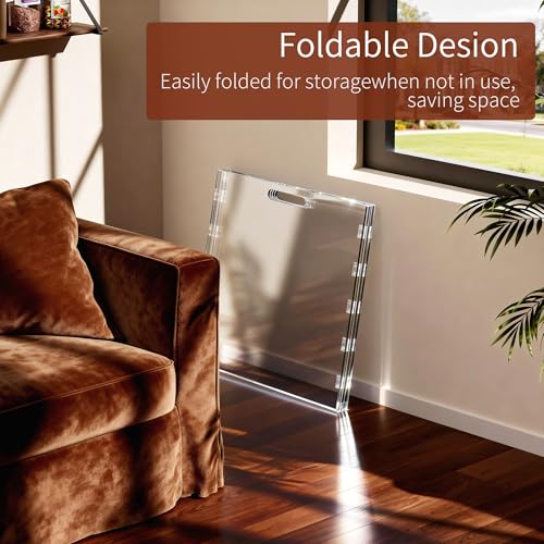 Acrylic Pet Playpen Gate for The House Doorways, Acrylic Pet Gate for Dogs, Freestanding, Clear (4 Panel) - size: 4 Panel