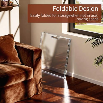 Acrylic Pet Playpen Gate for The House Doorways, Acrylic Pet Gate for Dogs, Freestanding, Clear (4 Panel) - size: 4 Panel