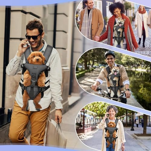 YUDODO Front Pet Carrier Backpack for Small Dogs, Secure and Breathable Mesh Travel Dog Carrier with Safety Belt, Ergonomic Support, Adjustable for Walking, Hiking (Black, M) - color: Black