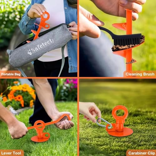 15'' Dog Tie Out Stake for Large Dogs up to 220lbs Heavy Duty Screw-in Dog Stakes for Yard, Beach Camping Outside Ground Stakes for Dog Cable, Leashes, Dog Ground Anchor with 360° Swivel